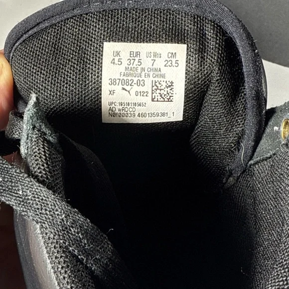 PUMA Black and White High-Top Sneakers Women’s Size 7 Athletic Shoes - Picture 13 of 14